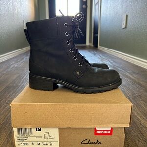 Clarks Women's Black Combat Boots